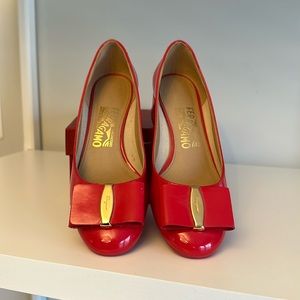 Authentic Ferragamo size 6.  Worn once.